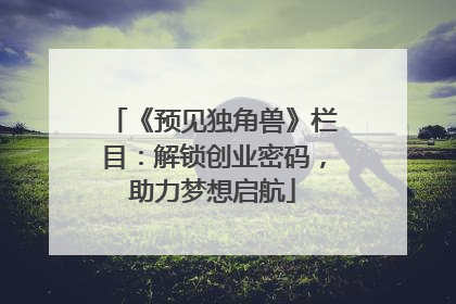 《预见独角兽》栏目：解锁创业密码，助力梦想启航