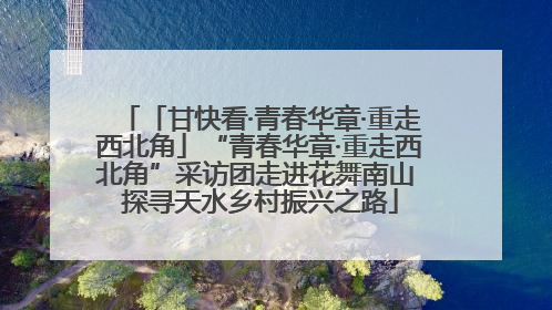 「甘快看·青春华章·重走西北角」“青春华章·重走西北角”采访团走进花舞南山 探寻天水乡村振兴之路
