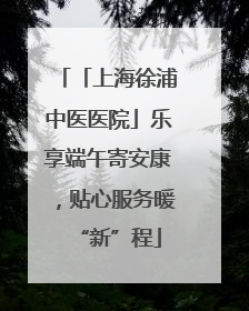 「上海徐浦中医医院」乐享端午寄安康，贴心服务暖“新”程