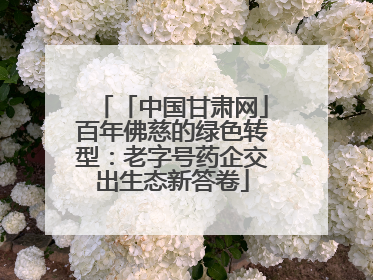 「中国甘肃网」百年佛慈的绿色转型：老字号药企交出生态新答卷