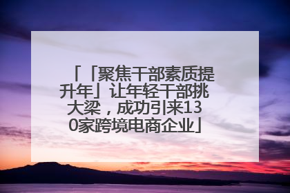 「聚焦干部素质提升年」让年轻干部挑大梁，成功引来130家跨境电商企业