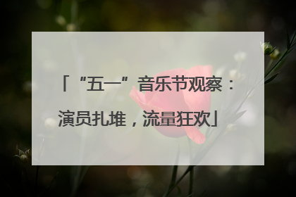 “五一”音乐节观察：演员扎堆，流量狂欢