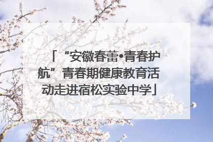 “安徽春蕾•青春护航”青春期健康教育活动走进宿松实验中学