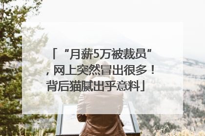 “月薪5万被裁员”，网上突然冒出很多！背后猫腻出乎意料