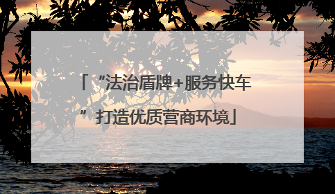 “法治盾牌+服务快车”打造优质营商环境