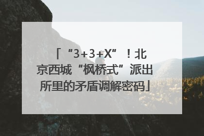 “3+3+X”！北京西城“枫桥式”派出所里的矛盾调解密码