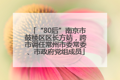“80后”南京市鼓楼区区长方靖，跨市调任常州市委常委、市政府党组成员