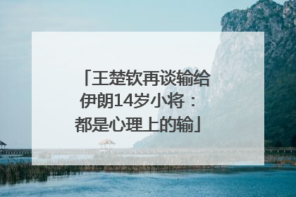 王楚钦再谈输给伊朗14岁小将：都是心理上的输