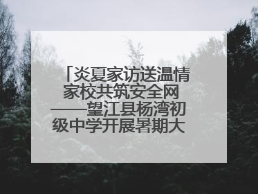 炎夏家访送温情 家校共筑安全网——望江县杨湾初级中学开展暑期大家访活动