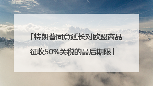 特朗普同意延长对欧盟商品征收50%关税的最后期限