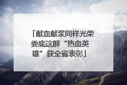 献血献浆同样光荣 娄底这群“热血英雄”获全省表彰