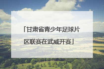 甘肃省青少年足球片区联赛在武威开赛