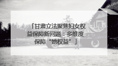 甘肃立法聚焦妇女权益保障新问题：多维度保障“她权益”