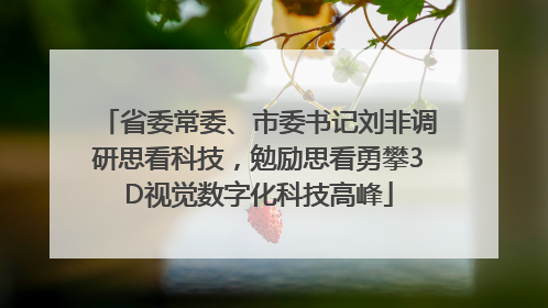 省委常委、市委书记刘非调研思看科技，勉励思看勇攀3D视觉数字化科技高峰