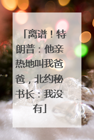 离谱！特朗普：他亲热地叫我爸爸，北约秘书长：我没有