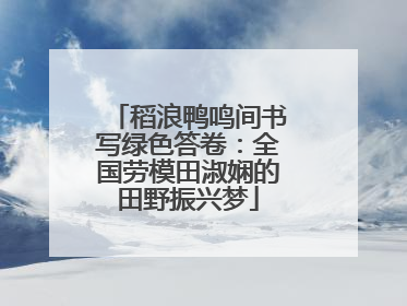 稻浪鸭鸣间书写绿色答卷：全国劳模田淑娴的田野振兴梦
