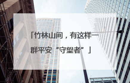 竹林山间，有这样一群平安“守望者”