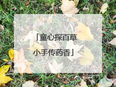 童心探百草 小手传药香