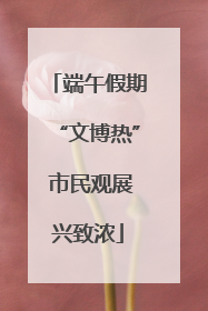 端午假期“文博热” 市民观展兴致浓