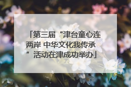 第三届“津台童心连两岸 中华文化我传承”活动在津成功举办