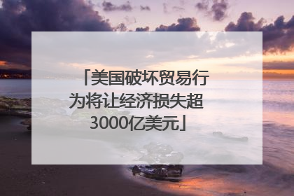 美国破坏贸易行为将让经济损失超3000亿美元