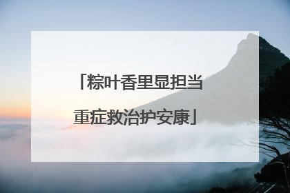 粽叶香里显担当 重症救治护安康
