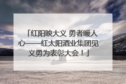 红阳映大义 勇者暖人心——红太阳酒业集团见义勇为表彰大会！