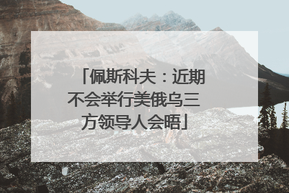 佩斯科夫：近期不会举行美俄乌三方领导人会晤