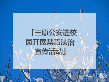 三原公安进校园开展禁毒法治宣传活动