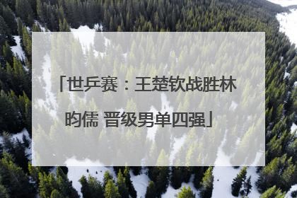 世乒赛：王楚钦战胜林昀儒 晋级男单四强