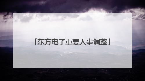 东方电子重要人事调整
