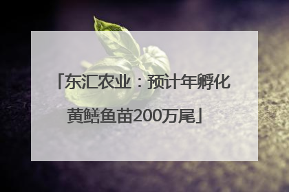 东汇农业：预计年孵化黄鳝鱼苗200万尾
