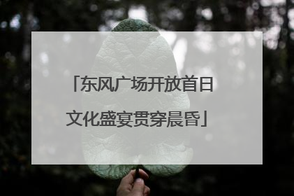 东风广场开放首日 文化盛宴贯穿晨昏