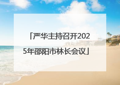 严华主持召开2025年邵阳市林长会议