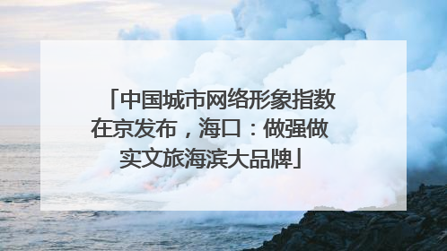 中国城市网络形象指数在京发布，海口：做强做实文旅海滨大品牌