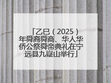 乙巳（2025）年舜裔舜商、华人华侨公祭舜帝典礼在宁远县九嶷山举行