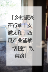 乡村振兴在行动丨安徽太和：西瓜产业铺就“甜蜜”致富路