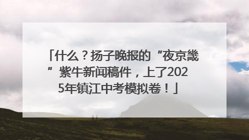 什么？扬子晚报的“夜京畿”紫牛新闻稿件，上了2025年镇江中考模拟卷！
