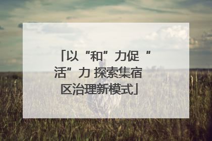 以“和”力促“活”力 探索集宿区治理新模式