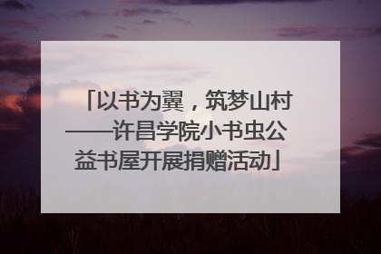 以书为翼，筑梦山村——许昌学院小书虫公益书屋开展捐赠活动