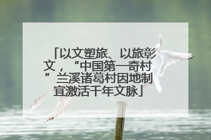 以文塑旅、以旅彰文，“中国第一奇村”兰溪诸葛村因地制宜激活千年文脉