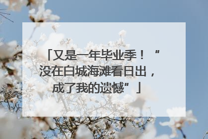 又是一年毕业季！“没在白城海滩看日出，成了我的遗憾”