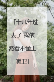十几年过去了 我依然看不懂王家卫