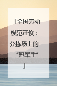 全国劳动模范汪俊：分拣场上的“冠军手”