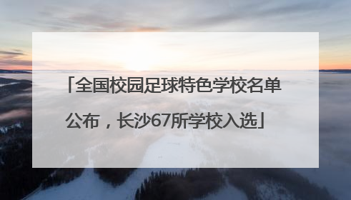 全国校园足球特色学校名单公布，长沙67所学校入选