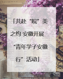 共赴“皖”美之约 安徽开展“青年学子安徽行”活动