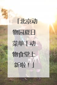 北京动物园夏日菜单丨动物食堂上新啦！