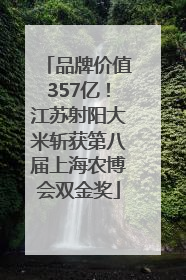 品牌价值357亿！江苏射阳大米斩获第八届上海农博会双金奖