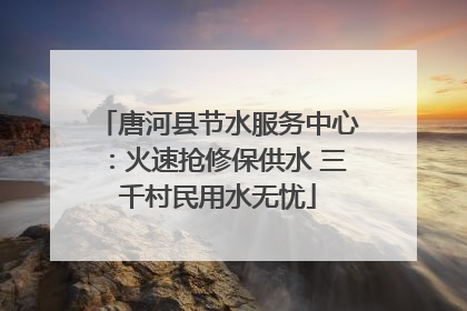 唐河县节水服务中心：火速抢修保供水 三千村民用水无忧