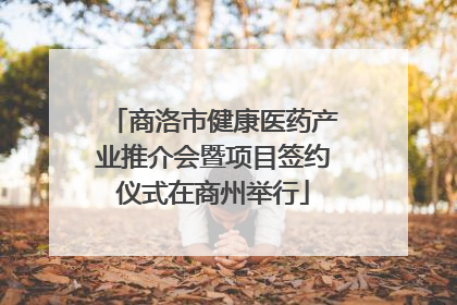 商洛市健康医药产业推介会暨项目签约仪式在商州举行